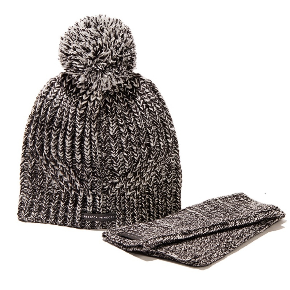 REBECCA MINKOFF Marled Beanie and Arm Warmers NWT